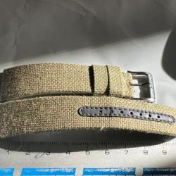 bracelet khaki textile/cuir 20 mm avec boucle acier 16 mm ardillon