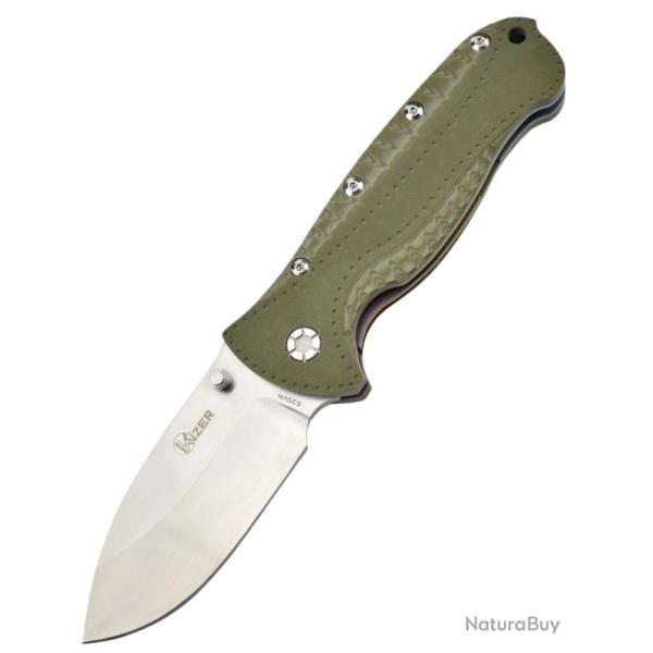 KIZER - Ki4416A2 - Couteau pliant Justin Gingrich GTi, intercalaires arc-en-ciel
