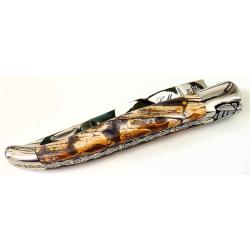 Magnifique Couteau Laguiole MICKAEL GINISTY Ivoire de Mammouth stabilis&eacute; 22/12cm