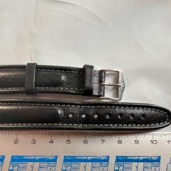 bracelet Hirsch cuir noir 18 mm avec boucle acier - jamais port&eacute;