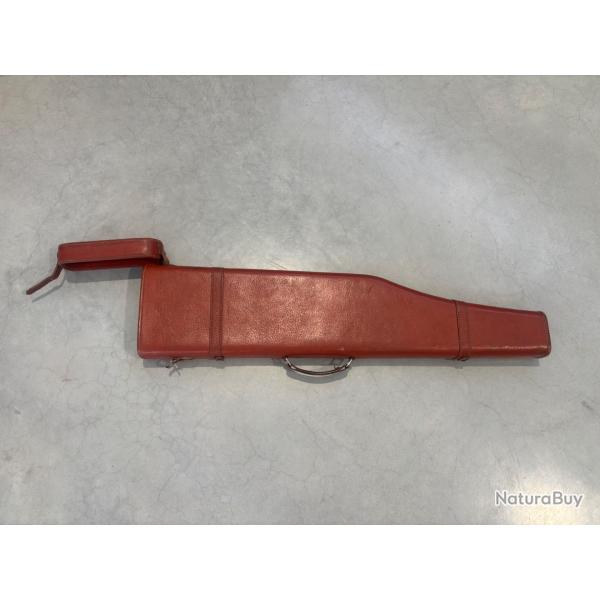 �tui jambon ancien pour fusil - cuir marron - 85 cm - occasion bon �tat - vente aux ench�res