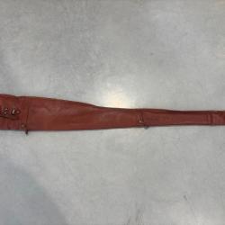Fourreau fusil ancien en cuir marron - 128 cm - occasion - vente aux ench&egrave;res