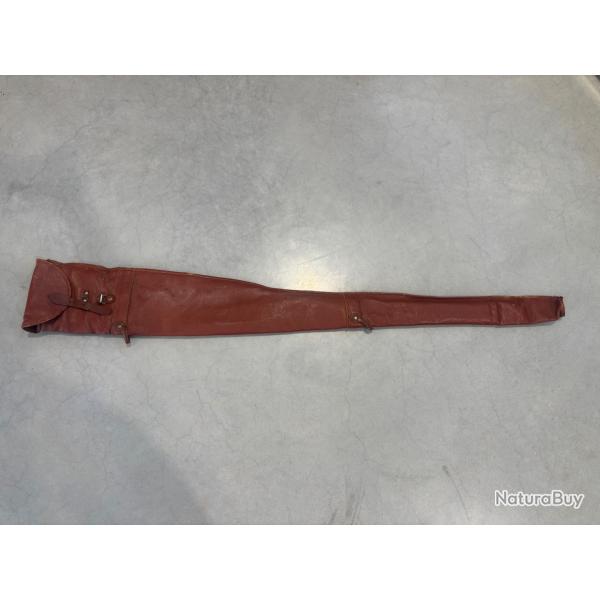 Fourreau fusil ancien en cuir marron - 128 cm - occasion - vente aux ench�res