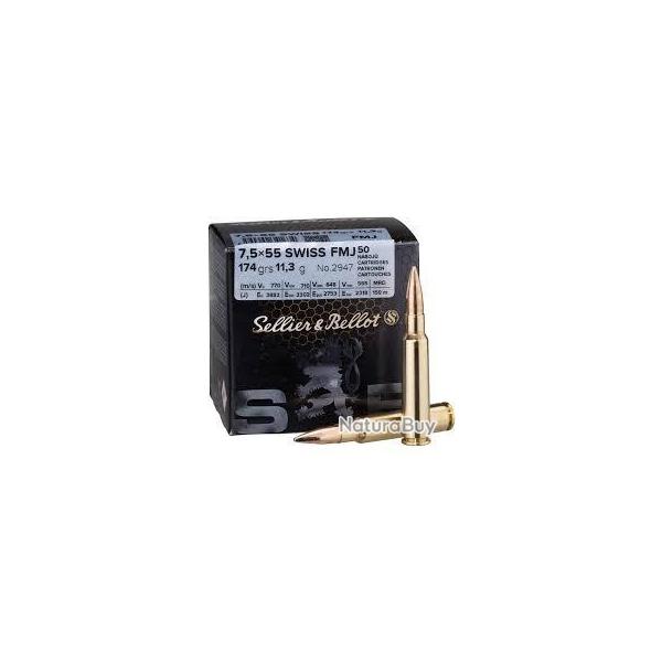 SELLIER ET BELLOT 7,5X55 SWISS 174GR X 50
