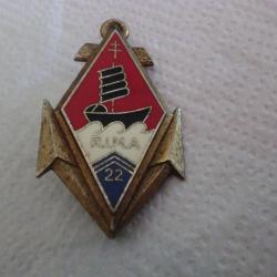 insigne RIMA 22&deg; r&eacute;giment d'infanterie de marine / y delsart