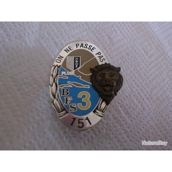 insigne OPEX BFS 3� compagnie du  151� r�giment d'infanterie N� 157  / j.y segalen 1996