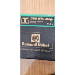 RWS BOITE neuve de 20 munitions 300 win mag 170 grains T MANTEL vendu par poudrenoirepro