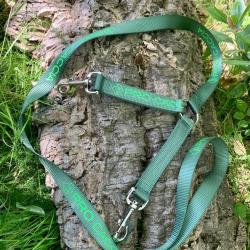 Laisse double PRO CACCIA en nylon vert
