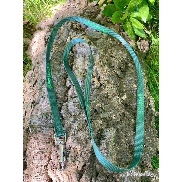 Laisse fine PRO CACCIA en nylon vert