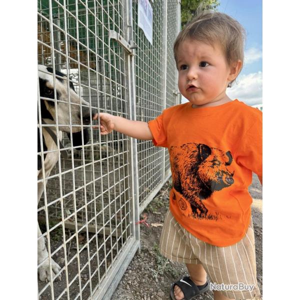 T-shirt Sanglier Enfant PRO CACCIA Orange 4ans