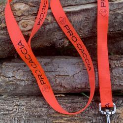 Laisse PRO CACCIA en nylon orange 2,5cm