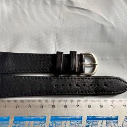 bracelet cuir noir 20 mm avec boucle acier 16 mm ardillon