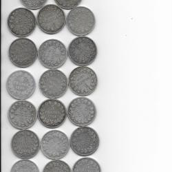 LOT DE 20 pi&egrave;ces en argent de 5 f LOUIS-PHILIPPE