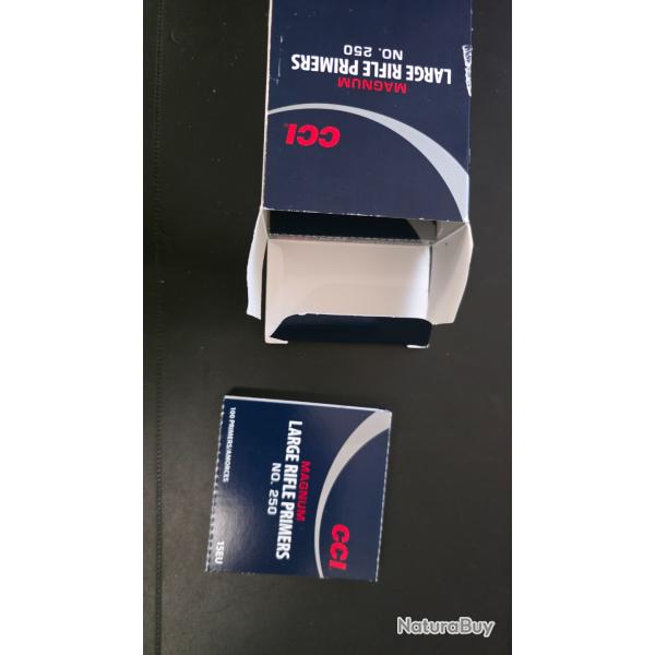 Amorces CCI Primers Magnum 250 Large Rifle Magnum