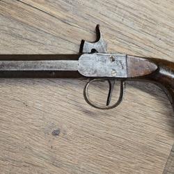 Ancien Pistolet &agrave; coffre percussion XIXsi&egrave;cle