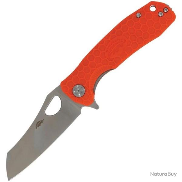 Couteau Pliant Honey Badger Wharncleaver Medium Lame Acier 8Cr13MoV Manche Nylon Orange HB1068