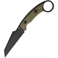 Couteau Fixe Gahagan Customs Honey Badger Lame Acier 80CrV2 Manche G10 Vert OD USA GCKHNBHOD