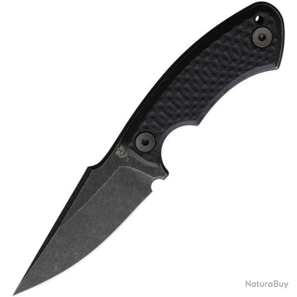 Couteau Fixe Gahagan Customs Alviss Lame Acier 80CrV2 Manche G10 Noir �tui Kydex USA GCKALVSHBK