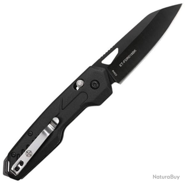 Couteau Elite Tactical Rapid Lock Lame Acier 3Cr13 Manche Aluminium Noir Rapid Lock ETFDR018BK