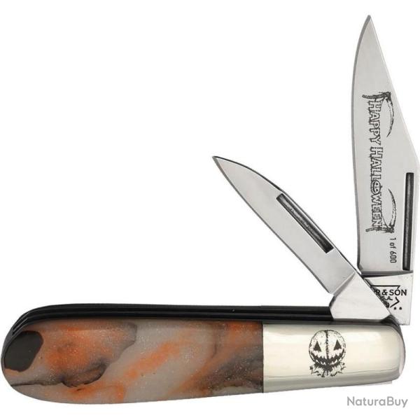 Couteau Bear & Son Baby Lame Acier Inox Manche Acrylique Noir et Orange Slip Joint USA BC928112H26