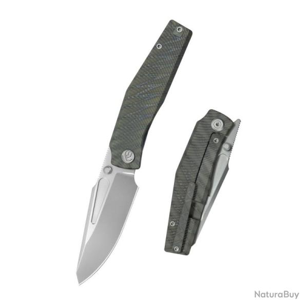 Couteau KB Knives Illusion Lame Acier M390 Manche Titane Flamme Framelock KUB443B