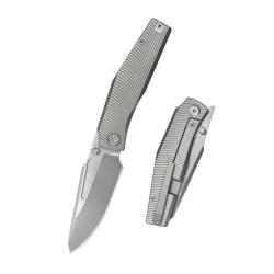 Couteau KB Knives Illusion Lame Acier M390 Manche Titane Gris Framelock KUB443A