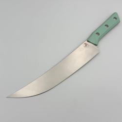 Couteau Microtech Butcher Lame Acier M390MK Manche G10 Caribbean Blue &Eacute;tui Feutr&eacute; MCT380010CA