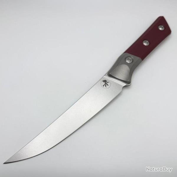 Couteau Fixe Microtech Boning Lame Acier M390MK Manche G10 Merlot Made In USA MCT3100B10MR