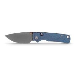Couteau Vosteed Porcupine TiSlim Lame Acier S90V Manche Titane Bleu Top Liner Lock VOSA4814