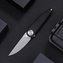 Couteau Kansept Sym&eacute;trix Lame Acier S35VN Manche Titane Noir Framelock K2141A1