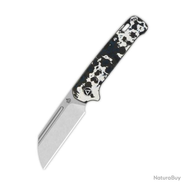 Couteau QSP Penguin Lame Acier CPM-20CV Manche Fat Carbon White Storm Slip Joint QS130SJG1