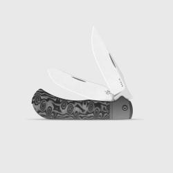 Couteau Kizer Trestle TP AirTi Lame Acier BD1N Manche Alu Micarta Gris Noir Slip Joint KI3761TPA2