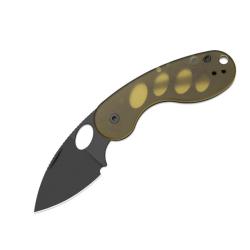 Couteau Kizer Microbe TSJ AirTi Lame Acier 14C28N Manche PEI Jaune Slip Joint KV2742TSJA1