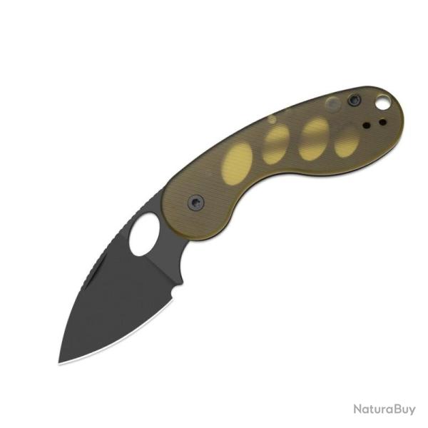 Couteau Kizer Microbe TSJ AirTi Lame Acier 14C28N Manche PEI Jaune Slip Joint KV2742TSJA1