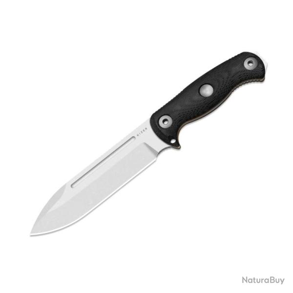 Couteau Kizer Drop Bear Fix 7 Lame Acier AEB-L Manche Micarta TPE Noir Orange �tui Kydex KI1103HSD1