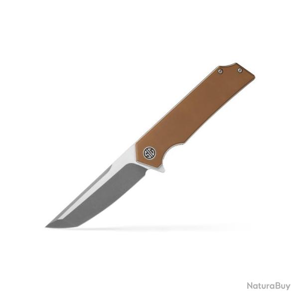 Couteau SIG SAUER Tsuru Lame Acier 154CM Manche G10 Brun Coyote Linerlock SIGTS8SBRN