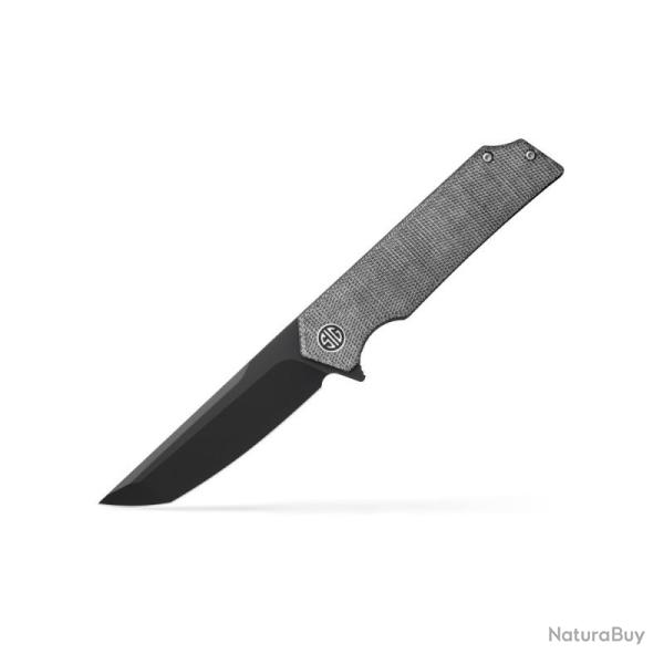 Couteau SIG SAUER Tsuru Lame Acier 154CM Manche Micarta Noir Gris Linerlock SIGTS8BB
