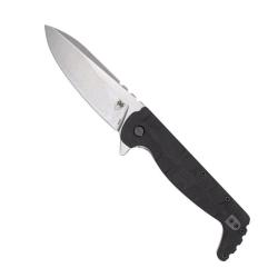 Couteau CobraTec Kingpin Lame Acier M390 Manche G10 Titane Noir Framelock CBTKPFLBLK