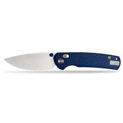 Couteau Vixino Rockshark Lame Acier 14C28N Manche Micarta Bleu Crossbar Lock VX501M1