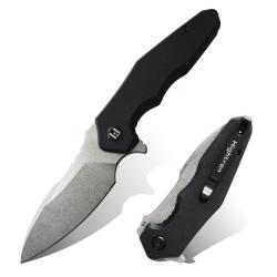 Couteau Hightron Mini Ventura Lame Acier D2 Manche G10 Noir Linerlock HTK05BLKS
