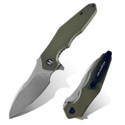 Couteau Hightron Mini Ventura Lame Acier D2 Manche G10 Vert Linerlock HTK05GRNS