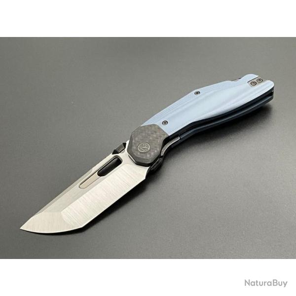 Couteau Ketuo Yakuza V2 Lame Acier 14C28N Manche G10 Carbone Bleu Linerlock KETM061