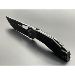 Couteau Ketuo Yakuza V2 Lame Acier 14C28N Manche G10 Carbone Noir Linerlock KETM060