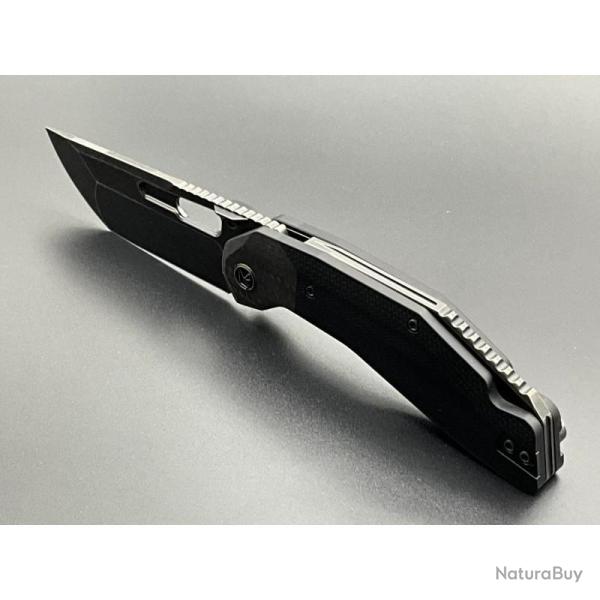 Couteau Ketuo Yakuza V2 Lame Acier 14C28N Manche G10 Carbone Noir Linerlock KETM060