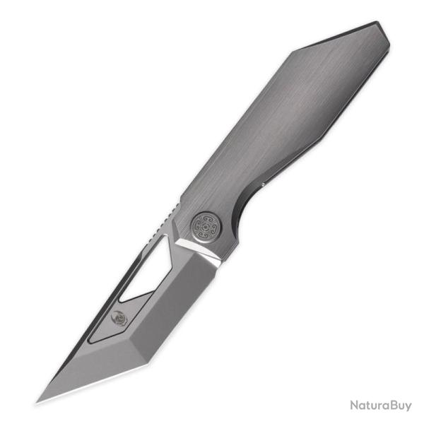 Couteau Cavol Shimo Lame Acier M390 Manche Titane Gris Framelock CVLC05GACE