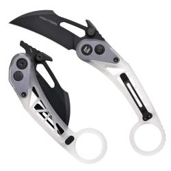 Couteau Hightron Glaclaw Lame Acier M390 Manche Acrylique Blanc Button Lock HTKG02WHT