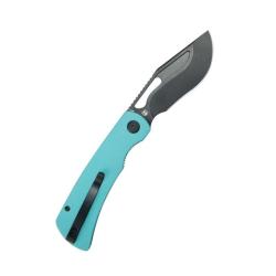 Couteau Kubey Gurkha Lame Acier 14C28N Manche G10 Bleu Tiffany Linerlock KUB397F