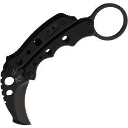 Couteau Mantis Vuja De Lame Acier Inoxydable Manche G10 Noir Button Lock MANMK4BK