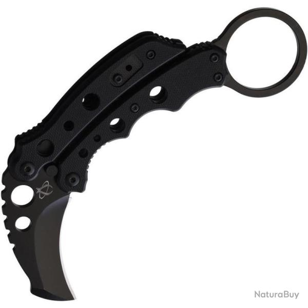 Couteau Mantis Vuja De Lame Acier Inoxydable Manche G10 Noir Button Lock MANMK4BK