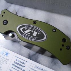 Couteau A/O Zero Tolerance 0350 Lame Acier MagnaCut Manche Aluminium Vert OD Linerlock ZT0350OLTS20